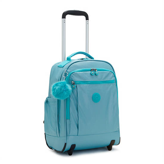 Kipling Gaze Large Metallic Rolling Rugzak Turquoise | BE 1530WN